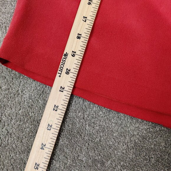 Braemar Petites Women's Mini Skirt Size 2 Red Silk Lined Business Casual Elegant - Picture 9 of 10